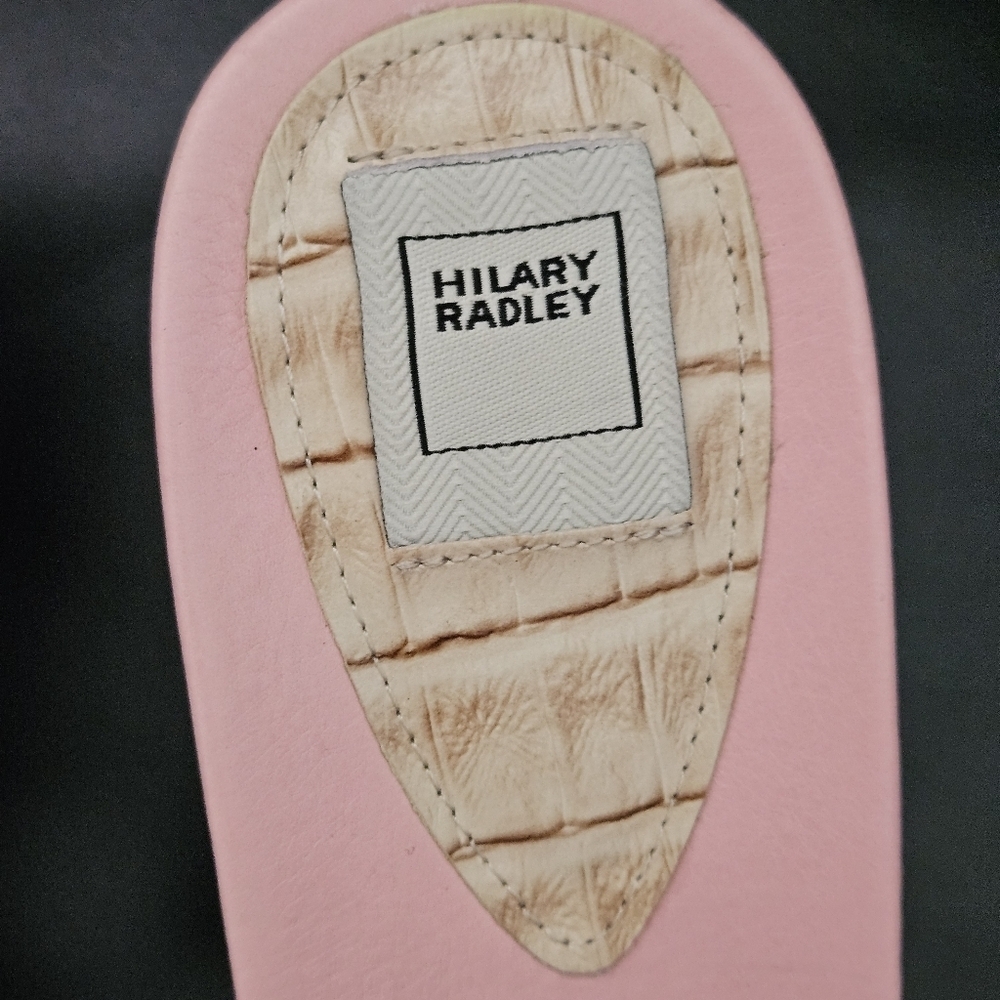 Hilary Radley Pink Embellished Women's Slides Leather  Kitty Heel Shoe Sz 7 US - Picture 6 of 11